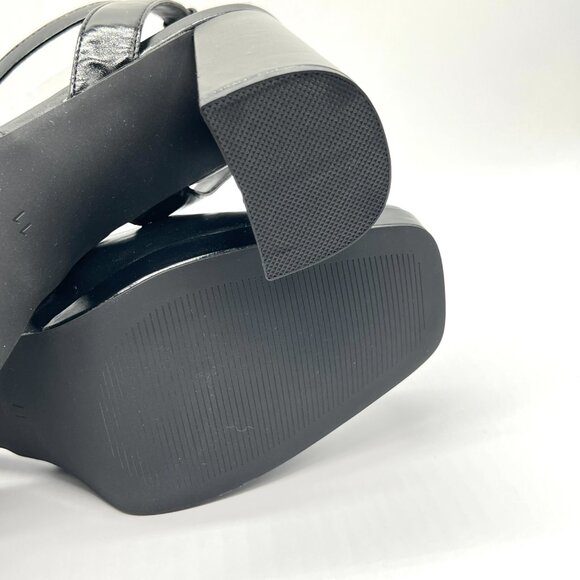 Faryl By Farylrobin Womens Size 11 Black‎ Vegan Leather Block Heels Pumps Shoes - Picture 13 of 15